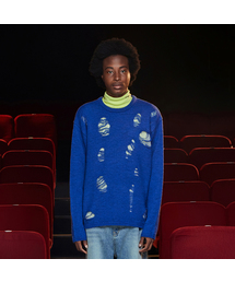 UNALLOYED（アナロイド）の「ディストロイドモヘアニット / ブルー（ニット/セーター）」