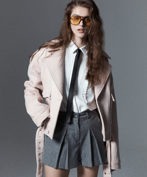 UNTAGE（アンテージ）の「カシミヤオーバーサイズバイカージャケット[ピンク(ユニセックス)]_UTH-FB82（ライダースジャケット）」