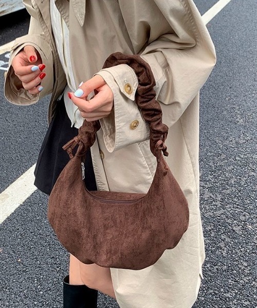 セール】マルチwayギャザーショルダーフェイクスエードバッグ