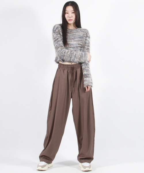 DEMARC(ドゥマーク)の「STRIPE CHICANO WIDE ONE-TUCK PANTS -Brown(スラックス・レディース・その他・MEDIUM/LARGE)」の5枚目の写真