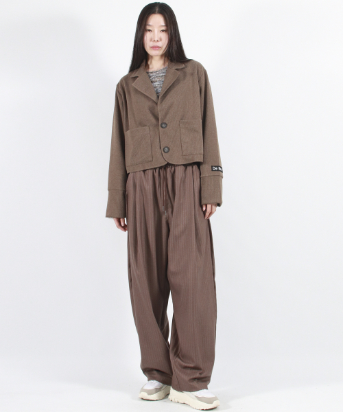DEMARC(ドゥマーク)の「STRIPE CHICANO WIDE ONE-TUCK PANTS -Brown(スラックス・レディース・その他・MEDIUM/LARGE)」の8枚目の写真
