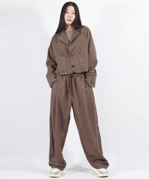 DEMARC(ドゥマーク)の「STRIPE CHICANO WIDE ONE-TUCK PANTS -Brown(スラックス・レディース・その他・MEDIUM/LARGE)」の9枚目の写真
