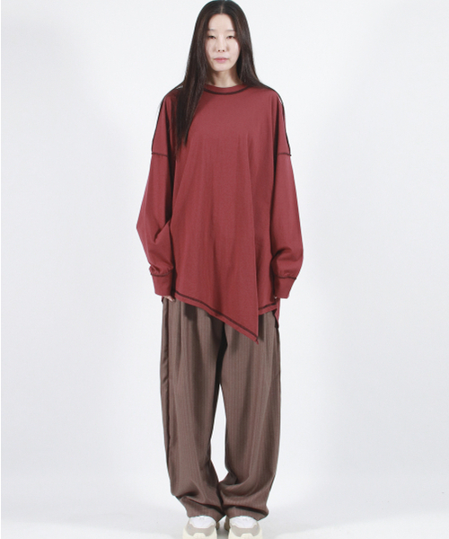 DEMARC(ドゥマーク)の「STRIPE CHICANO WIDE ONE-TUCK PANTS -Brown(スラックス・レディース・その他・MEDIUM/LARGE)」の10枚目の写真