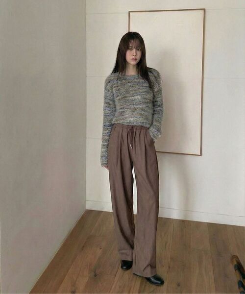 DEMARC(ドゥマーク)の「STRIPE CHICANO WIDE ONE-TUCK PANTS -Brown(スラックス・レディース・その他・MEDIUM/LARGE)」の18枚目の写真
