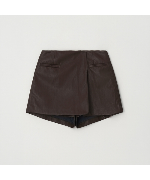 RMRN(アルエームアルエヌ)の「LEATHER MINI SKIRT PANTS(スカート・レディース・ダークブラウン/ブラック・1/2)」の2枚目の写真