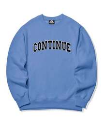 CONTINUE LOGO クルーネック - ブルー
