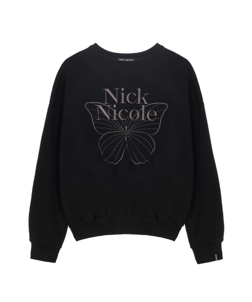 NICK&NICOLE(ニックアンドニコール)の「VOLUME BUTTERFLY SIGNATURE SWEATSHIRT_BLACK CHARCOAL(スウェット・レディース・その他・FREE)」の4枚目の写真