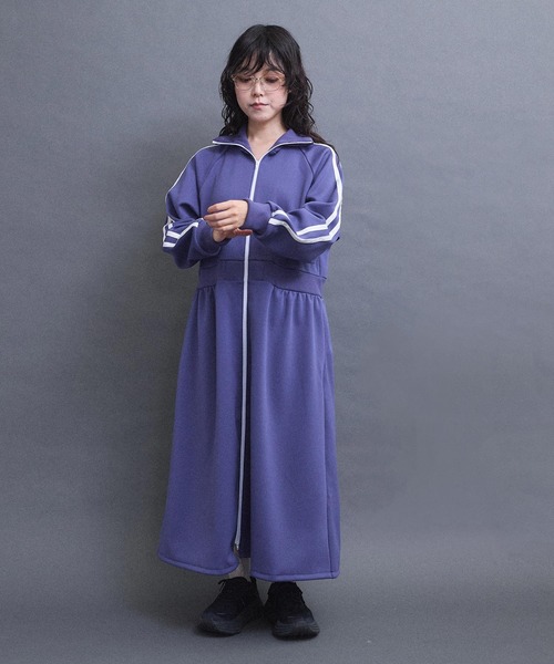 I am I in fact...(アイアムアイインファクト)の「LINE JERSEY ワンピース(ワンピース・レディース・パープル/ブラック/オフホワイト・FREE)」の7枚目の写真