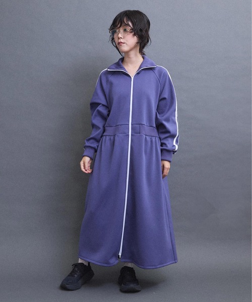 I am I in fact...(アイアムアイインファクト)の「LINE JERSEY ワンピース(ワンピース・レディース・パープル/ブラック/オフホワイト・FREE)」の8枚目の写真