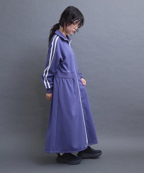 I am I in fact...(アイアムアイインファクト)の「LINE JERSEY ワンピース(ワンピース・レディース・パープル/ブラック/オフホワイト・FREE)」の10枚目の写真