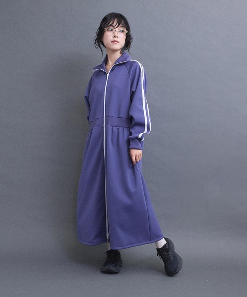 I am I in fact...(アイアムアイインファクト)の「LINE JERSEY ワンピース(ワンピース・レディース・パープル/ブラック/オフホワイト・FREE)」の12枚目の写真