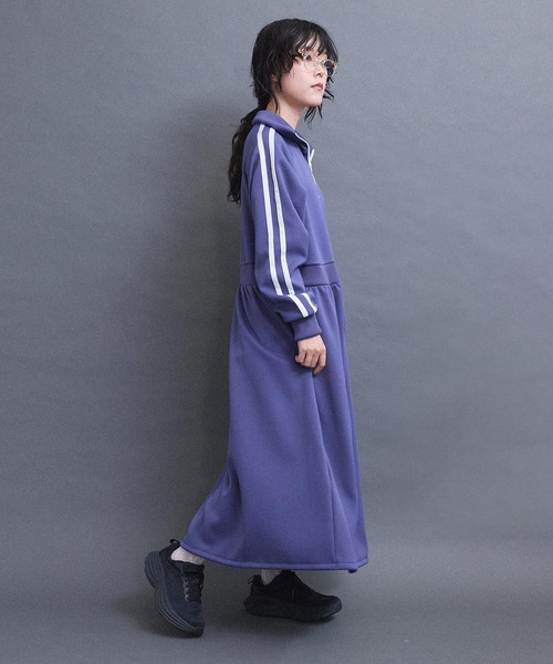 I am I in fact...(アイアムアイインファクト)の「LINE JERSEY ワンピース(ワンピース・レディース・パープル/ブラック/オフホワイト・FREE)」の5枚目の写真