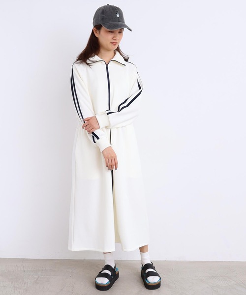 I am I in fact...(アイアムアイインファクト)の「LINE JERSEY ワンピース(ワンピース・レディース・パープル/ブラック・FREE)」の5枚目の写真