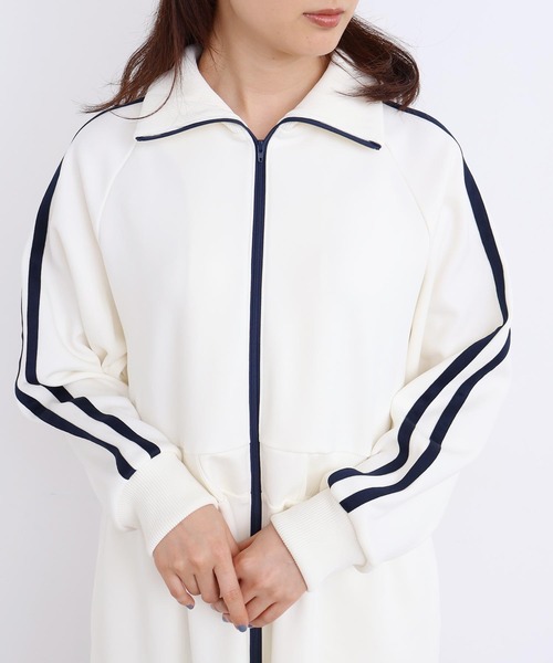 I am I in fact...(アイアムアイインファクト)の「LINE JERSEY ワンピース(ワンピース・レディース・パープル/ブラック・FREE)」の3枚目の写真