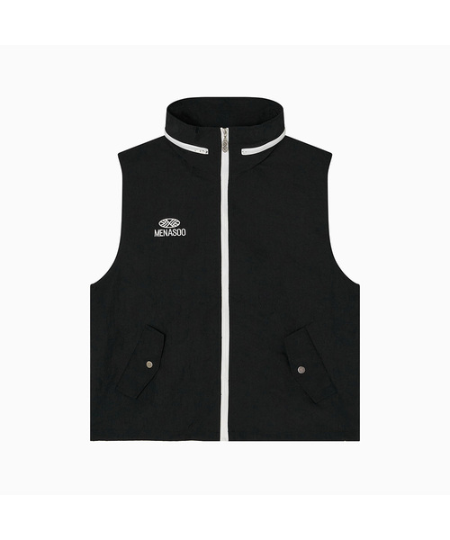 MENASOO(ミナス)の「Highneck Hood Vest_Black(ベスト・レディース・ブラック・F)」の1枚目の写真