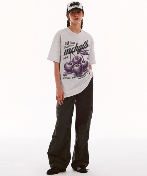MATCHGLOBE(マッチグローブ)の「ポチェリーオーバーサイズTシャツ(ライトメランジ)(Tシャツ/カットソー・レディース・その他・FREE)」の3枚目の写真