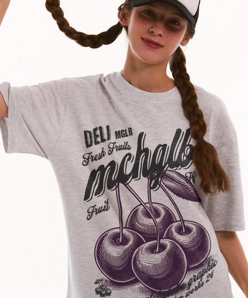 MATCHGLOBE(マッチグローブ)の「ポチェリーオーバーサイズTシャツ(ライトメランジ)(Tシャツ/カットソー・レディース・その他・FREE)」の5枚目の写真