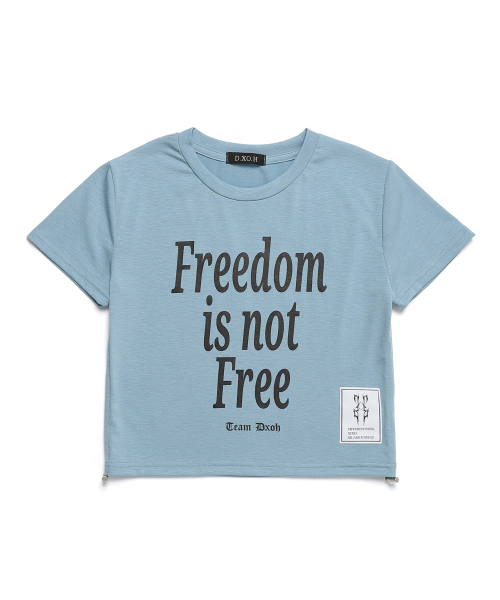 DXOH（ディソエイチ）の「フリーダムサイドストリングクロップTスカイブルー（Tシャツ/カットソー・レディース・その他・FREE）」の2枚目の写真