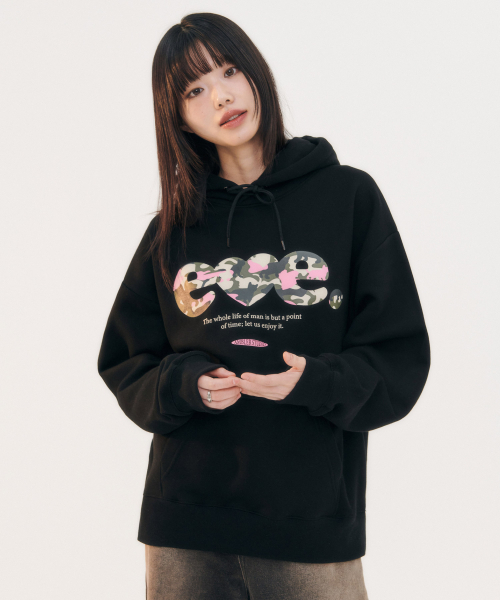 ambler（エムブラー）の「キャットカモ カモフードパーカー AHP1212 (ブラック)（パーカー・レディース・その他・SMALL/MEDIUM/LARGE）」の2枚目の写真