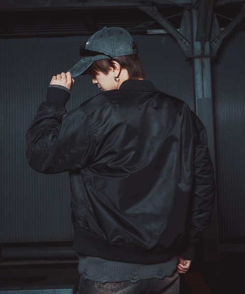 improves（インプローブス）の「ヘビーポリナイロン MA-1ジャケット（ミリタリージャケット・メンズ・カーキ/ブラック・LARGE/X-LARGE/SMALL/MEDIUM）」の6枚目の写真