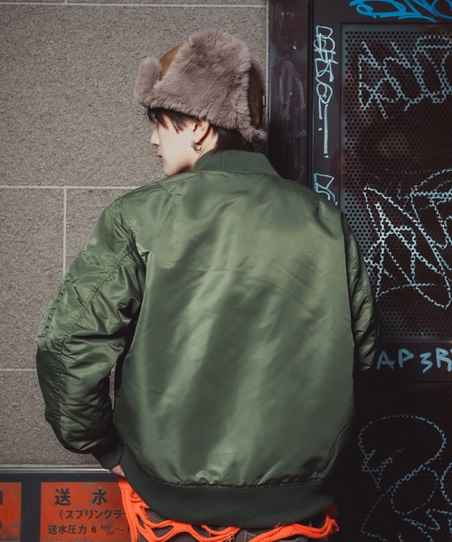 improves（インプローブス）の「ヘビーポリナイロン MA-1ジャケット（ミリタリージャケット・メンズ・カーキ/ブラック・LARGE/X-LARGE/SMALL/MEDIUM）」の11枚目の写真