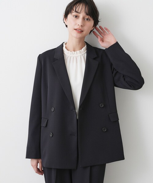 Dessin(デッサン)の「【入卒/セレモニー/お仕事/セットアップ可能】ダブルジャケット(テーラードジャケット・レディース・ブラウン系/ネイビー・01/03/02)」の2枚目の写真