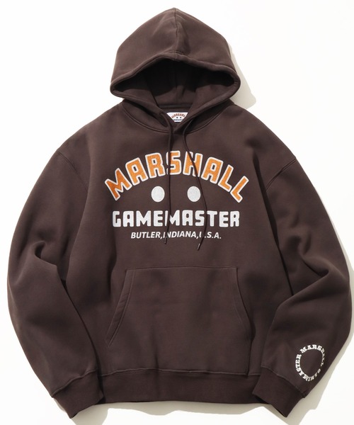 MARSHALL GAMEMASTER（マーシャルゲームマスター）の「【MARSHALL GAMEMASTER/マーシャル ゲームマスター】Central Logo Pullover Hoodie/セントラル ロゴ プルオーバー フーディ（パーカー・メンズ・アッシュグレー/チャコールグレー/ブラック・L/XL/M）」の2枚目の写真