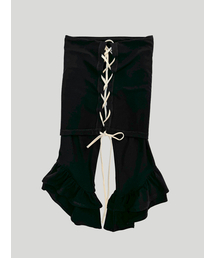 STILLLETHARDY（スティルレッサーディ）の「LACE-UP CONVERTIBLE JUMPSUIT: BLACK（つなぎ/オールインワン）」