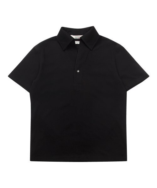 PK Silk 1-Button Polo Shirt_Black
