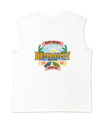 BEMIGHTY（ビーマイティー）の「ビーチドローイングスリーブレスTシャツ[ホワイト]（Tシャツ/カットソー）」