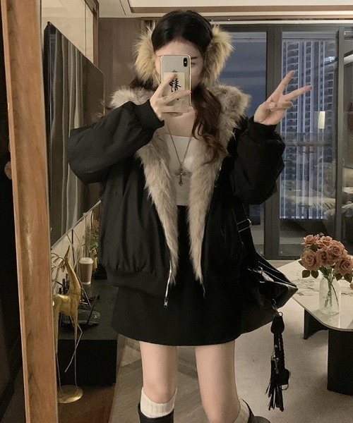 【最終セール】 定価4,9万＊ガリャルダガランテ リバーシブルエコファーブルゾン 定価4,9万＊ガリャルダガランテ リバーシブルエコファーブルゾン