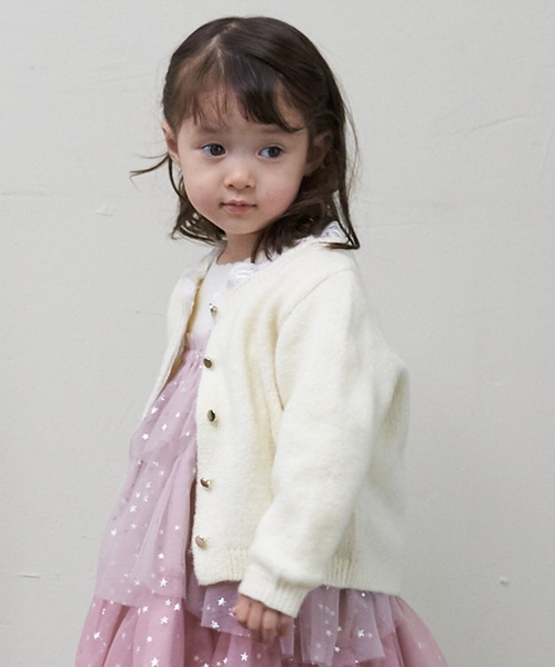 petit main（プティマイン）の「【リンク】レースカーディガン（カーディガン/ボレロ・キッズ・アイボリー/ブラック/クリーム/トップグレー・M(100-110cm)/S(80-90cm)/L(120-130cm)）」の6枚目の写真