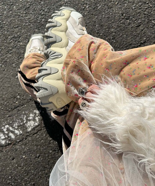 Alley Tokyo（アリートーキョー）の「花柄ベロアライン入りイージーパンツ（その他パンツ・レディース・サックスブルー/ベージュ・FREE）」の6枚目の写真