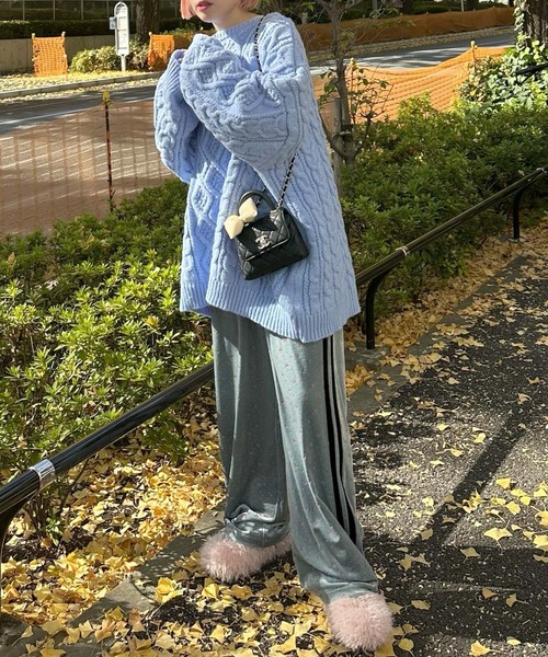 パンツ se2a 花柄ベロアライン入りイージーパンツ（その他パンツ）｜Alley Tokyo