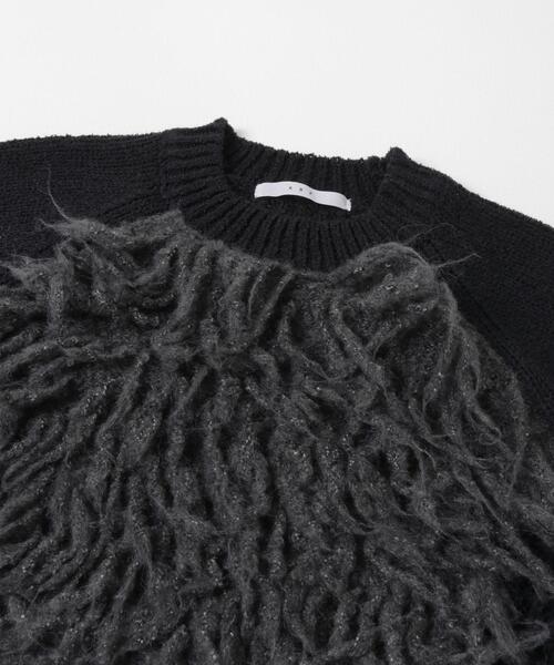 KBF（ケイビーエフ）の「コンパクトフリンジニット（ニット/セーター・レディース・オフホワイト/チャコールグレー・ONE）」の19枚目の写真
