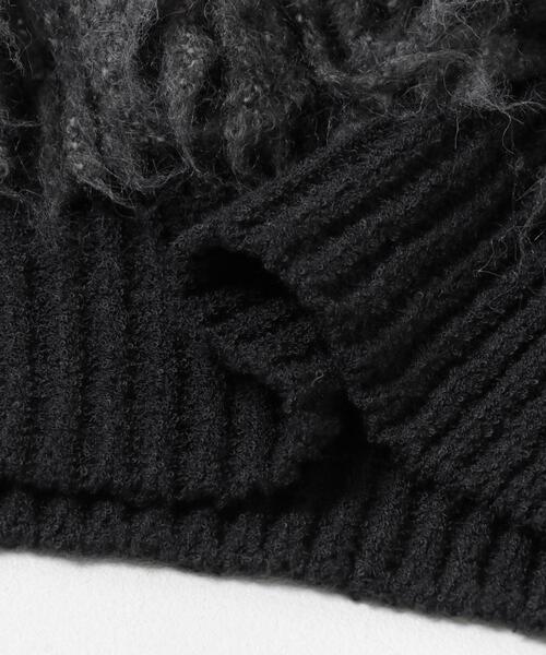 KBF（ケイビーエフ）の「コンパクトフリンジニット（ニット/セーター・レディース・オフホワイト/チャコールグレー・ONE）」の21枚目の写真