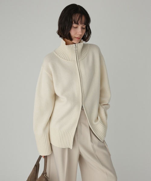 美品　BABYLONE バビロン BABYLONE（バビロン）の「ニットZIPブルゾン（ニット/セーター）」 - WEAR