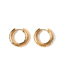 ビジュー フープ ピアス