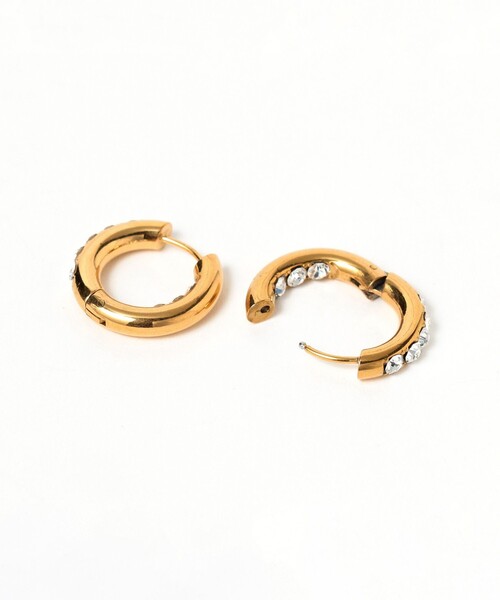 Ray BEAMS(レイビームス)の「ビジュー フープ ピアス(ピアス(両耳用)・レディース・ゴールド/シルバー・ONE SIZE)」の6枚目の写真