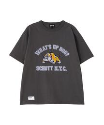 schott（ショット）の「Schott ショット WHAT'S UP DOG T-SHIRT ワッツアップ ドッグ Tシャツ（Tシャツ/カットソー）」