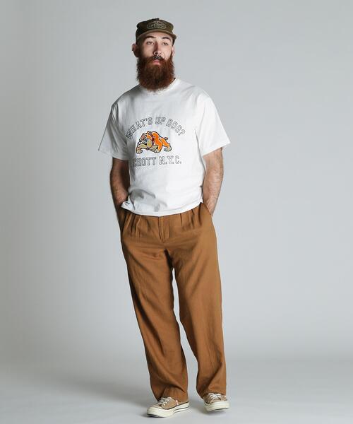Schott(ショット)の「Schott/ショット/WHAT'S UP DOG T-SHIRT/ワッツアップ ドッグ Tシャツ(Tシャツ/カットソー・メンズ・グレー/ホワイト/チャコールグレー・M/L/2XL/XL)」の12枚目の写真