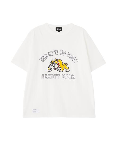 Schott(ショット)の「Schott/ショット/WHAT'S UP DOG T-SHIRT/ワッツアップ ドッグ Tシャツ(Tシャツ/カットソー・メンズ・グレー/ホワイト/チャコールグレー・M/L/2XL/XL)」の13枚目の写真