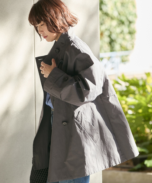 journal standard L'essage（ジャーナルスタンダードレサージュ）の「NALYAスタンドショートコート（トレンチコート・レディース・カーキ/ベージュ/グレー・38/36）」の5枚目の写真