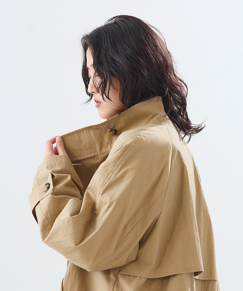 journal standard L'essage(ジャーナルスタンダードレサージュ)の「NALYAスタンドショートコート(トレンチコート・レディース・カーキ/ベージュ/グレー・38/36)」の7枚目の写真