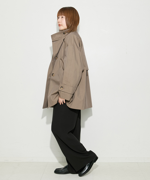 journal standard L'essage(ジャーナルスタンダードレサージュ)の「NALYAスタンドショートコート(トレンチコート・レディース・カーキ/ベージュ/グレー・38/36)」の12枚目の写真