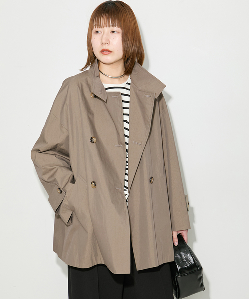 journal standard L'essage(ジャーナルスタンダードレサージュ)の「NALYAスタンドショートコート(トレンチコート・レディース・カーキ/ベージュ/グレー・38/36)」の14枚目の写真