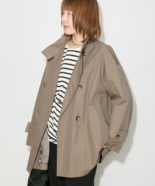 journal standard L'essage(ジャーナルスタンダードレサージュ)の「NALYAスタンドショートコート(トレンチコート・レディース・カーキ/ベージュ/グレー・38/36)」の15枚目の写真