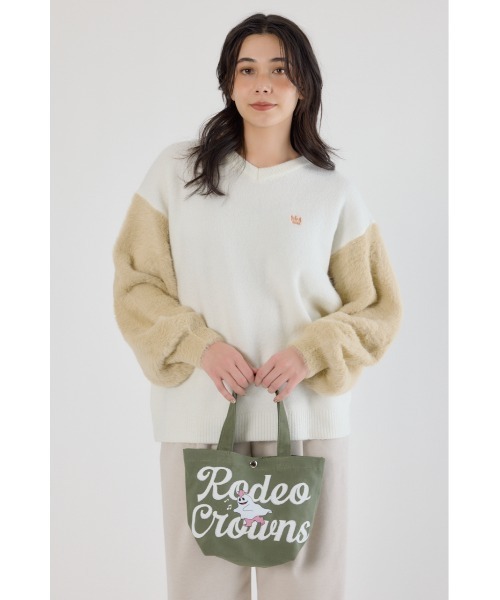 RODEO CROWNS WIDE BOWL(ロデオクラウンズワイドボウル)の「GHOST BEAR TOTE(トートバッグ・レディース・ブラック/カーキ/オフホワイト/ピンク・FREE)」の13枚目の写真
