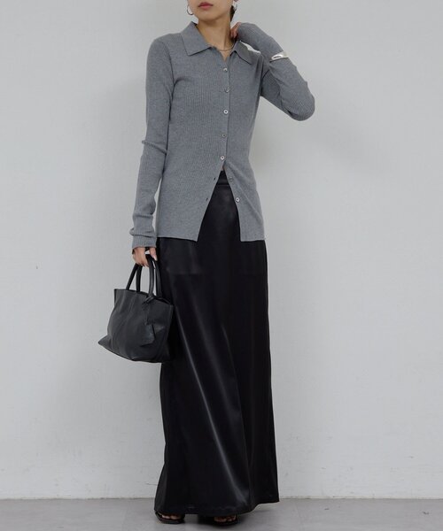 GALLARDAGALANTE（ガリャルダガランテ）の「ポロリブニット（ニット/セーター・レディース・ミント/グレー・FREE）」の6枚目の写真