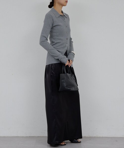 GALLARDAGALANTE（ガリャルダガランテ）の「ポロリブニット（ニット/セーター・レディース・ミント/グレー・FREE）」の7枚目の写真